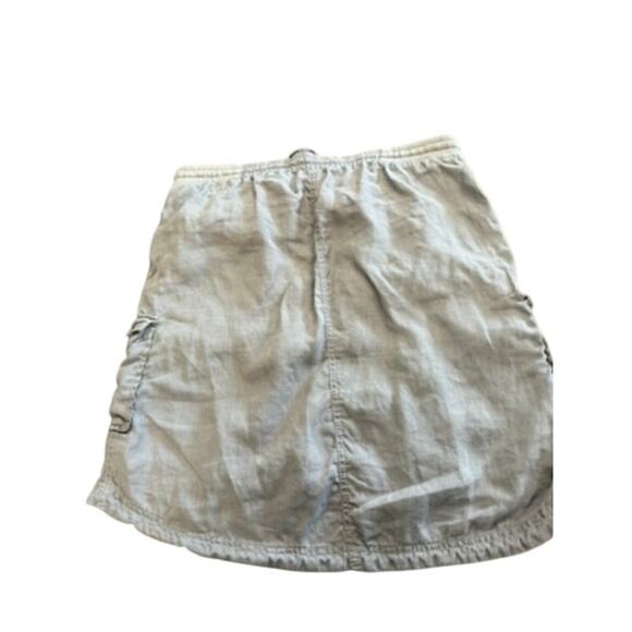 "CASLON" 100% Linen Gray Cargo Skirt Tie Waist SZ M Summer Cottage Core Basics - Picture 4 of 8